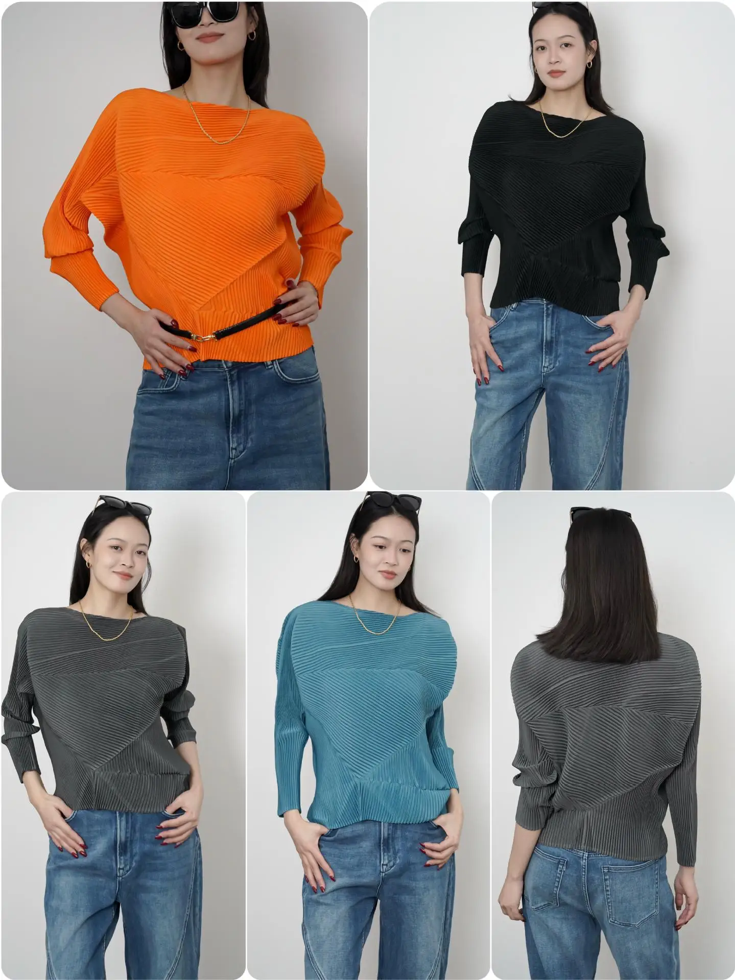 

Miyake Pleated 2026 Spring and Summer New Thick Fabric Pleated Tops Women's Fashion Casual Big Size Loose Pleated T-shirt Pleat