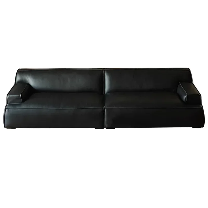 Black first-layer cowhide sofa