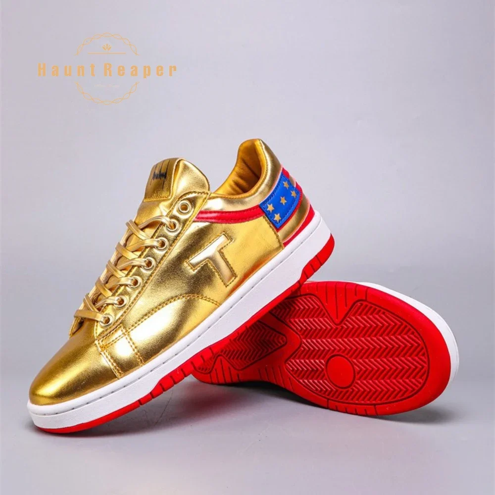 2024 NEVER SURRENDER Donald T GOLD Shoes MAGA Sneakers Multiple Sizes for Men Women