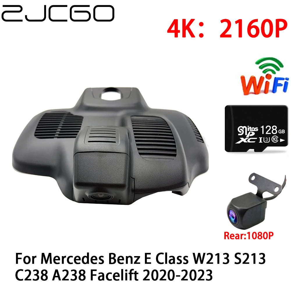 

ZJCGO 2K 4K Car DVR Dash Cam Wifi Front Rear Camera 2 Lens 24h for Mercedes Benz E Class W213 S213 C238 A238 Facelift 2020-2023