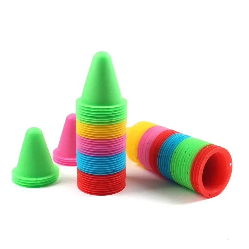 10Pcs/Set Skate Marker Training Road Cones Roller Football Soccer Rugby Soft Tower Skating Obstacle Roller Skate Pile Suppplies