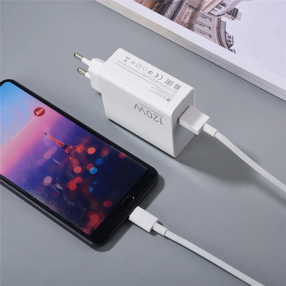 Original Xiaomi 120W Turbo Fast Charger EU/US Plug Power Travel Adapter 6A Type C Data Cable For MI 12T 12 11 11T Ultra 10 Pro