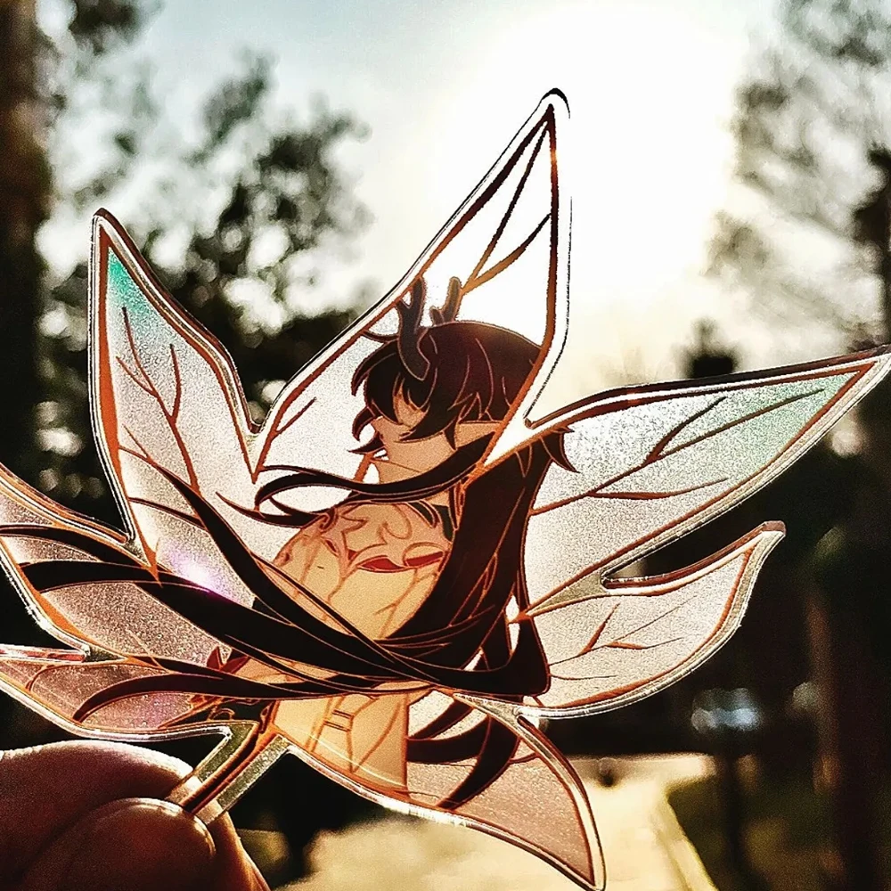Game Honkai: Star Rail Cosplay Dan Feng Transparent Card Maple Leaf Decoration Photo Cards Unisex Fashion Party Props