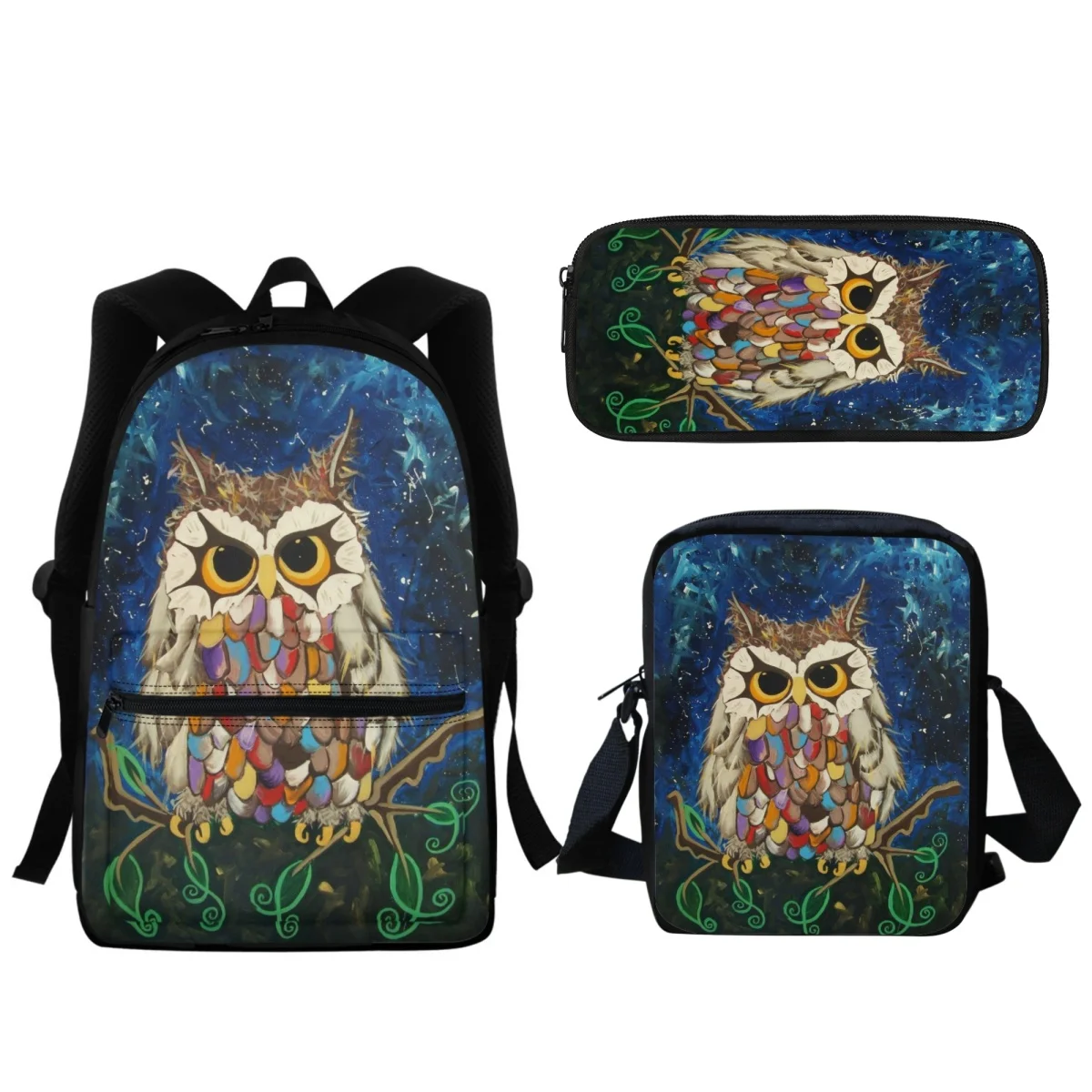 Mochila escolar con estampado 3D de búho de Anime para niños y niñas, Bolsa Escolar informal de gran capacidad, mochila de jardín de infantes,