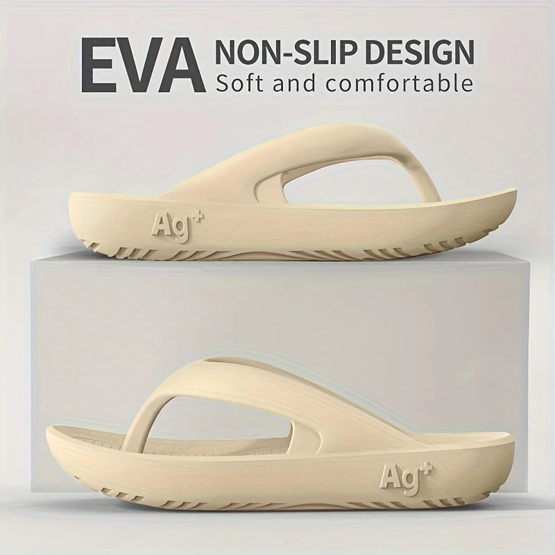 EVA Thong-Slipper für Herren, stoßdämpfend, dicke Sohle, für drinnen und draußen, Strand-Flip-Flops – Detail 4