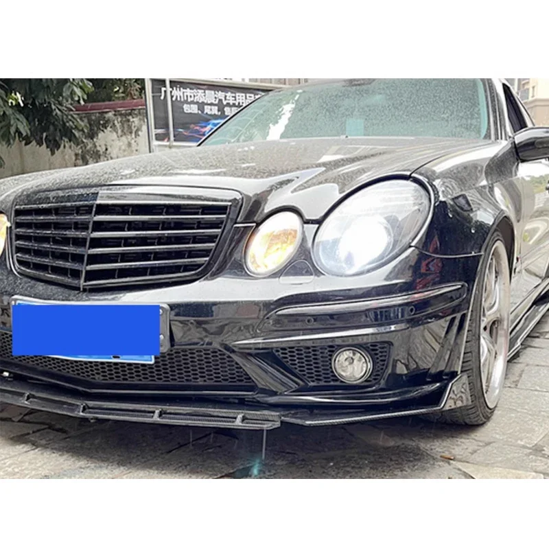 Front Skirt for Benz W211 Splitter Carbon Painting Bumper Spoiler Body Kit Lip