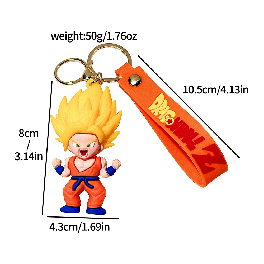 Anime Dragon Ball Key Chain Z Super Saiyan Son Goku Bulma Broly Piccolo Majin Buu Series Bag Pendant Keyring Toys for Boy Gift