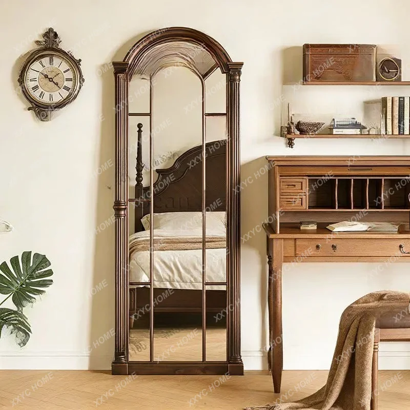 

retro arched full-length mirror living room floor-to-ceiling full-length mirror false window