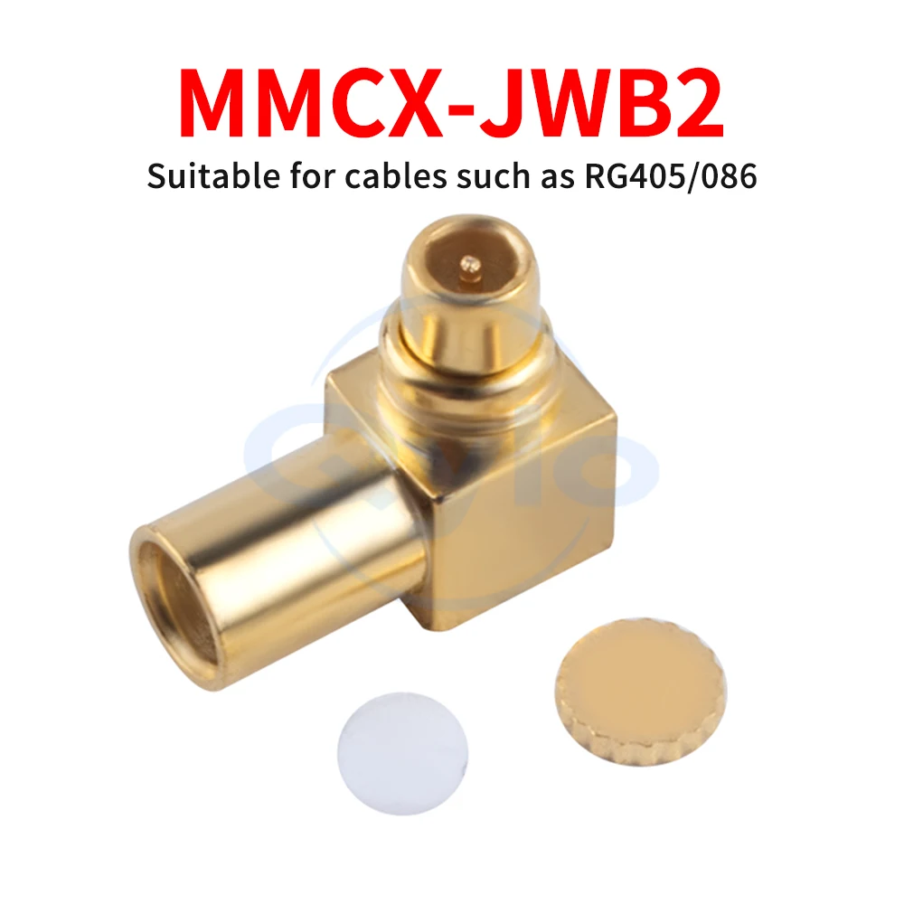 MMCX-JWB2 Angled Male Connector for RG405/086 Semi-Flexible Coaxial Cable RF Coaxial Connector (1 pcs)