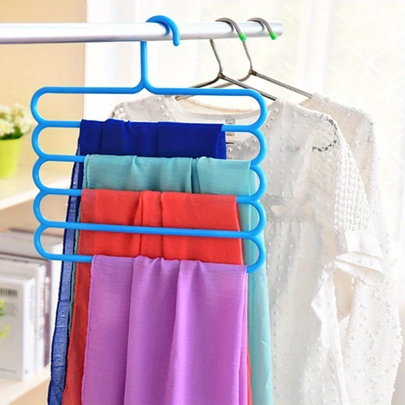 2pcs Multi-layer Pants Hanger - Space-saving, Slip-resistant, Adjustable Design for Storage