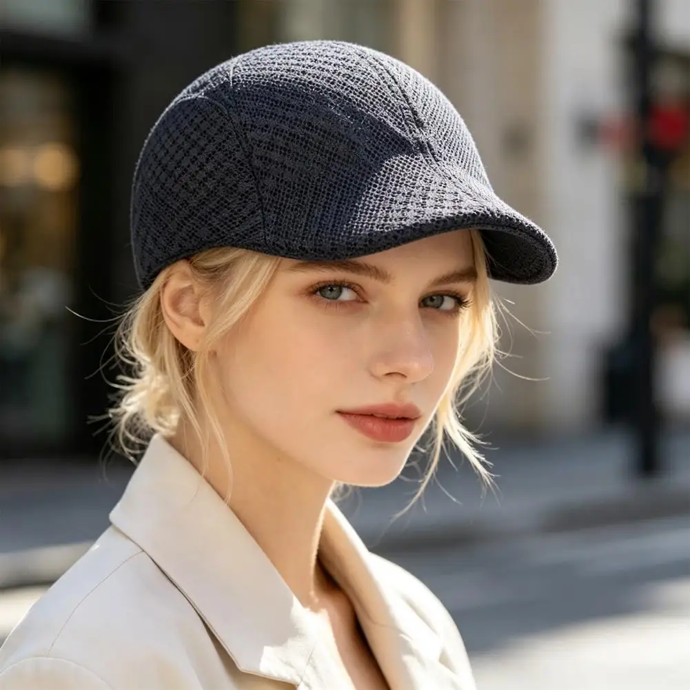 Foldable Mesh Bucket Hat Unisex Retro Sun Hat Lightweight Breathable Mesh Fedora Foldable Short Brim for Travel for Summer