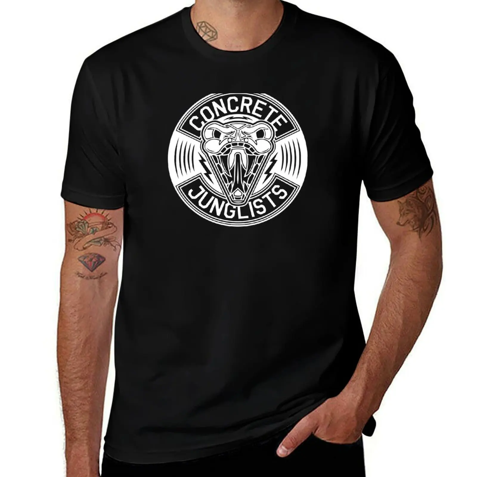 

Concrete Junglists white circle T-Shirt t shirts for man slim fit cotton t shirt man T-Shirt