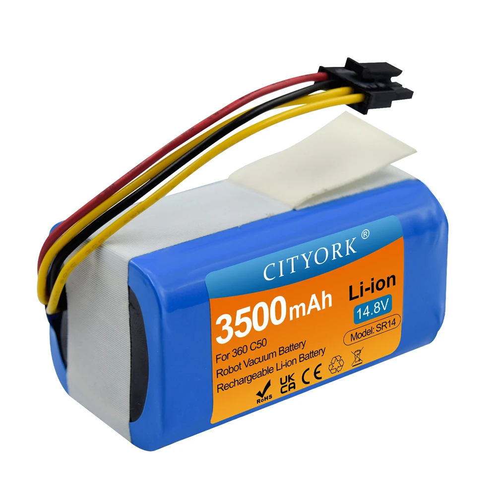 CITYORK 14.8v 3500mAh Replacement Battery For 360 C50 Robotic Vacuum Cleaner Replacement Batteries Spare Parts 360 c50 Battery