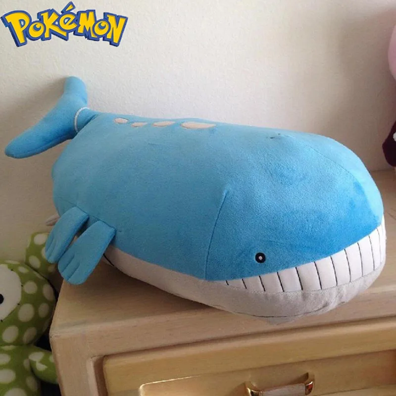 55cm pokemon o maior elfo baleia azul wailord recheado de pelúcia boneca bolso monstro dos desenhos animados travesseiro anime figura almofada brinquedo presentes