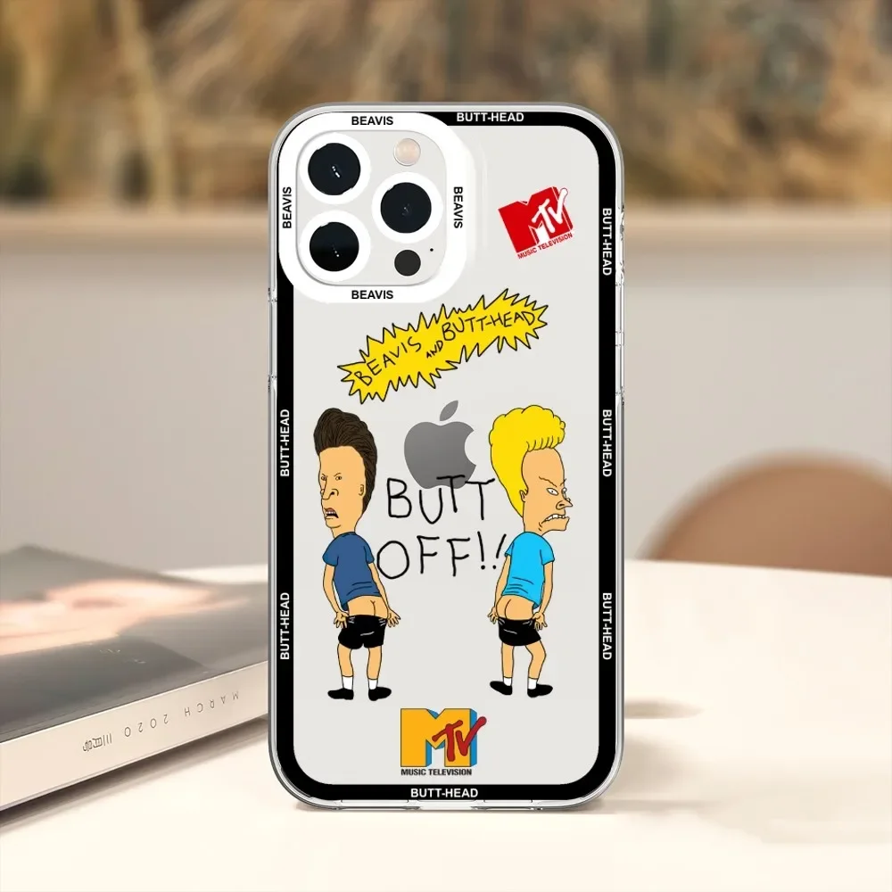 Beavis and Butt-Head Phone Case For Xiaomi Redmi Note 7 8 9 10 11 Pro Max Transparent Border Shell