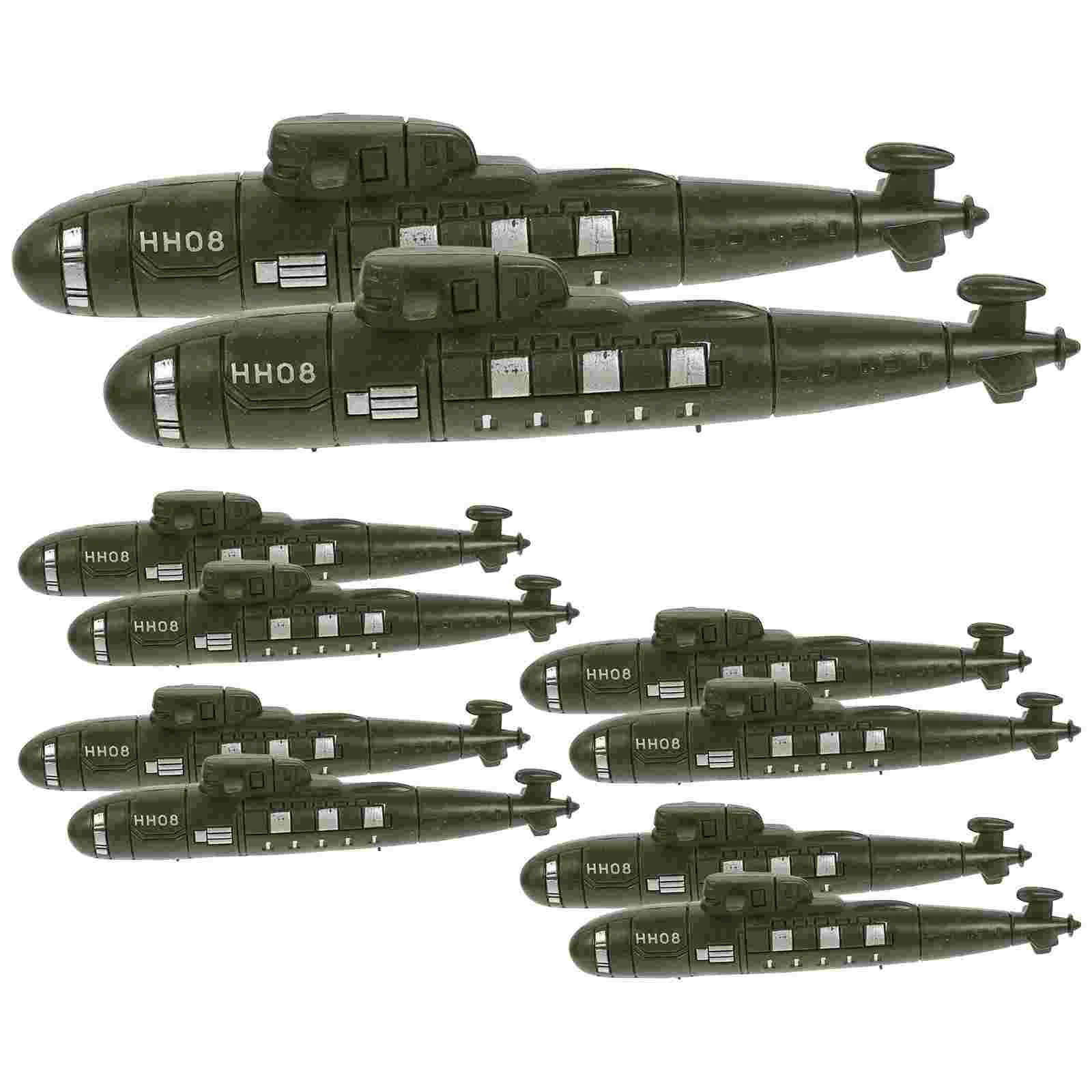 

10 Pcs Simulated Submarine Kids Submarines Toys Lifelike Decors Sand Table Pp Playthings Child