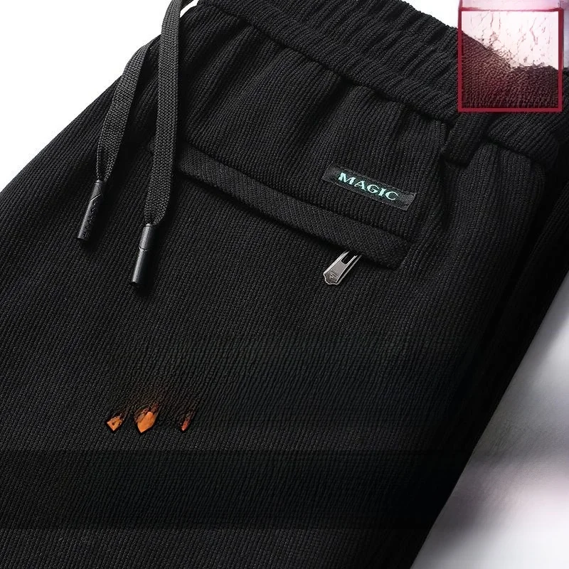 

Мужские вельветовые прямые брюки на подкладке с эластичной резинкой на талии, повседневная рабочая одежда, осень-зима, Faion Urban Sle Bla