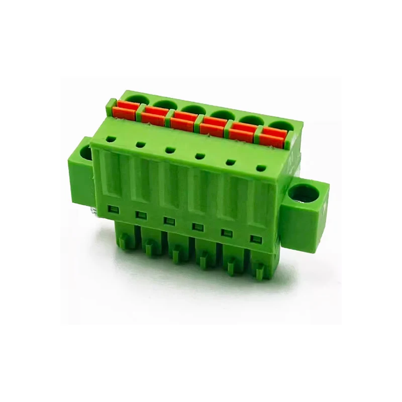 (10 Pcs) KF 2EDGKDM 3.5mm 3.81mm Spring-loaded terminal block with ears and flange butt connector JM 15EDGKDM 3.5 3.81