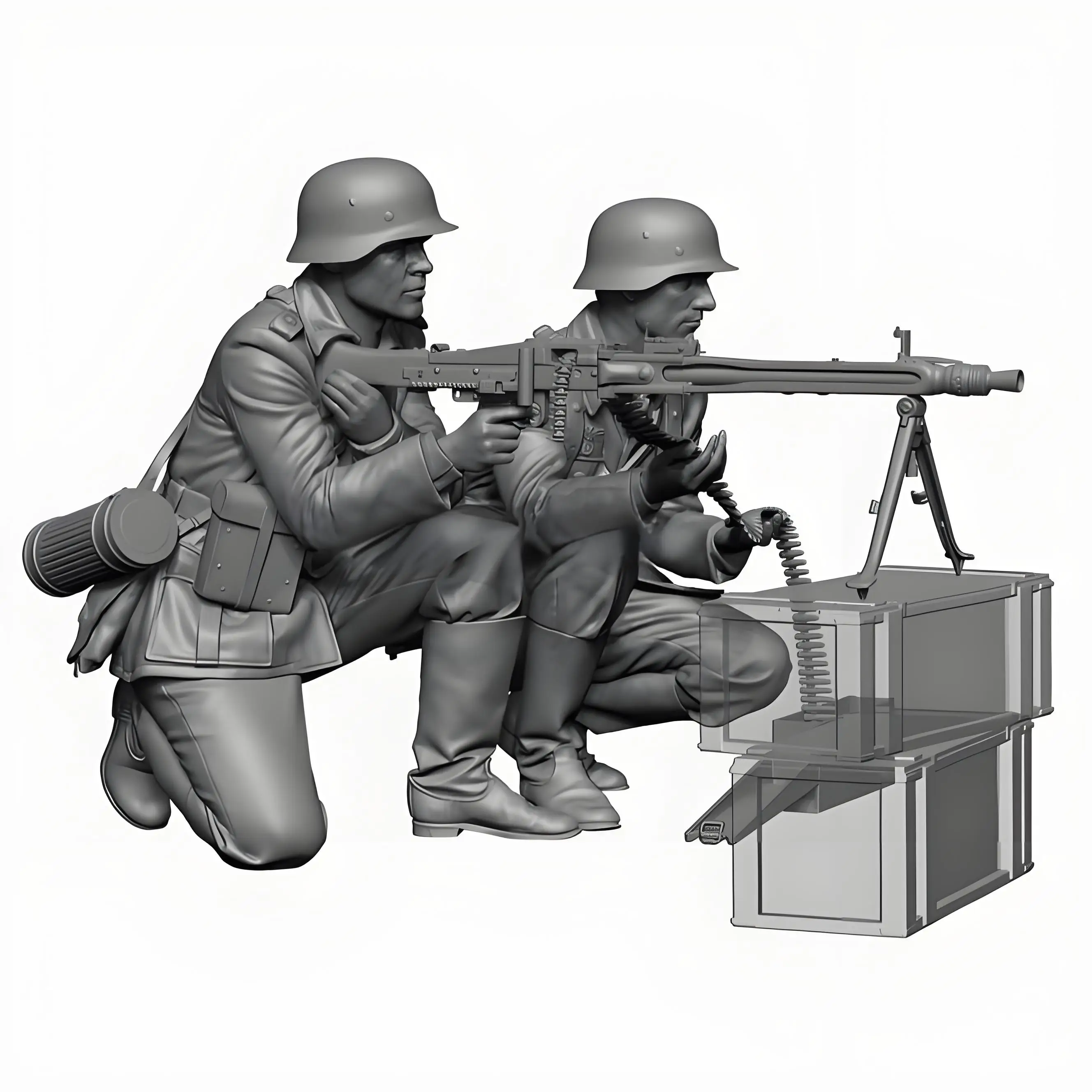 1/35 Resin Model World War ll Soldiers Resin model Figure GK-2 Figure，GM Gunner Team Colorless and Self -Assembled