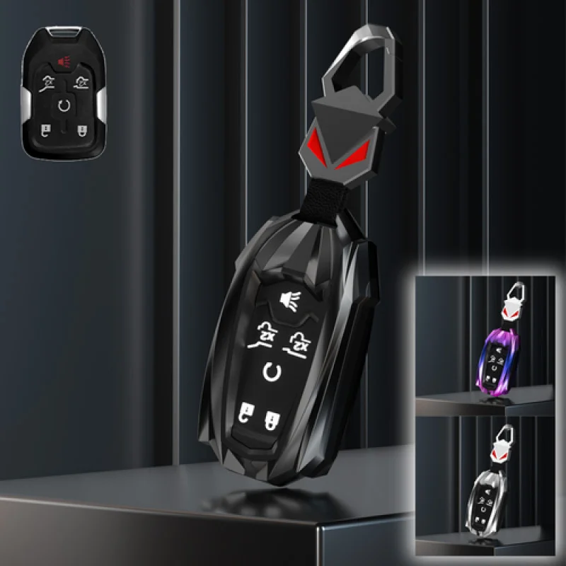 

A+ Alloy Silicone Car Key Fob Case Cover For Chevrolet Suburban Tahoe For GMC Yukon