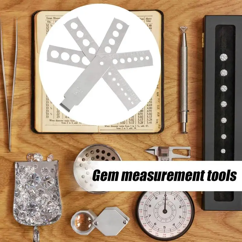 

Инструмент для измерения драгоценных камней, прецизионный карманный инструмент для измерения драгоценных камней, нержавеющий многофункциональный ювелирный аксессуар для рукоделия
