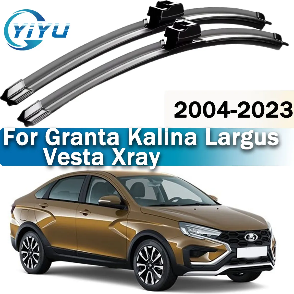 2PCS Car Front Wiper Blades For Lada Granta Kalina Largus Vesta Xray 2004-2023 Windscreen Windshield Window Accessories