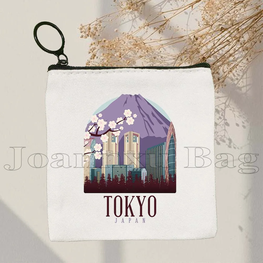 Munich Berlin Brasilia Rio De Janeiro Mexico Tokyo Washington Split Zagreb Santiago Miami Landmark Key Coin Purse Bag Wallet