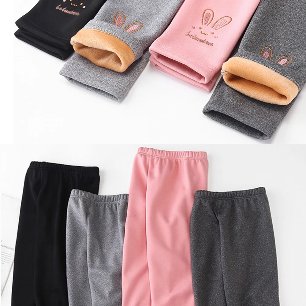 فتاة الشتاء طماق الصوف مبطن الجوارب الحرارية ملابس خارجية متعدد الألوان الخريف الشتاء لطيف الاطفال قيعان سميكة بناطيل تدفئة