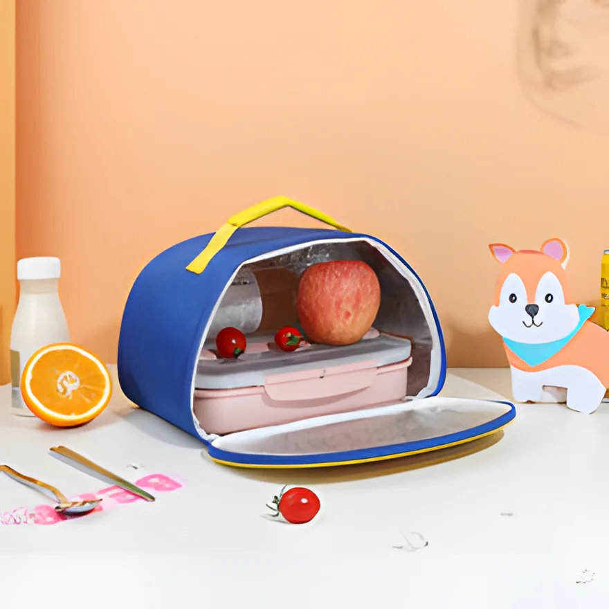 Flip-Top Lunch Box Bag - New Large-Capacity Cartoon Design, Portable Handheld Meal Carrier for Students & Office Workers