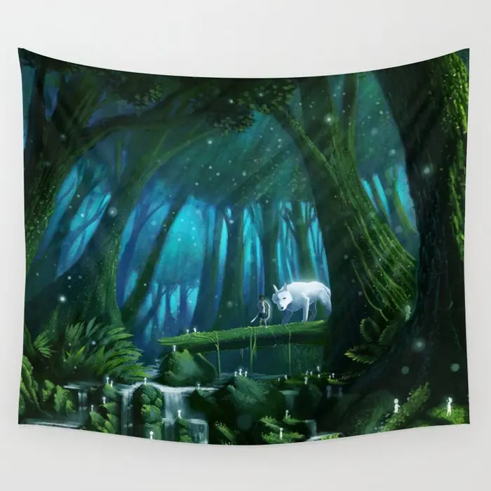 

Mononoke Wall Tapestry Background Wall Covering Home Decoration Blanket Bedroom Wall Hanging Tapestries