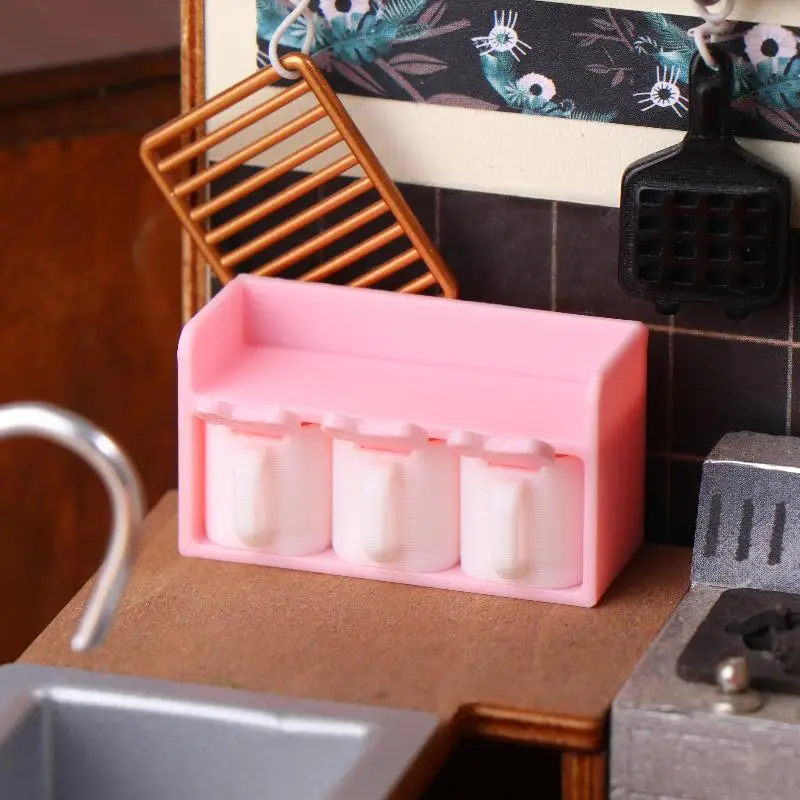 1/12 Puppenhaus Mini Cartoon Gewürz Glas Modell Küche Möbel Zubehör Für Puppe Haus Dekor Kinder Pretend Spielen Spielzeug Geschenk