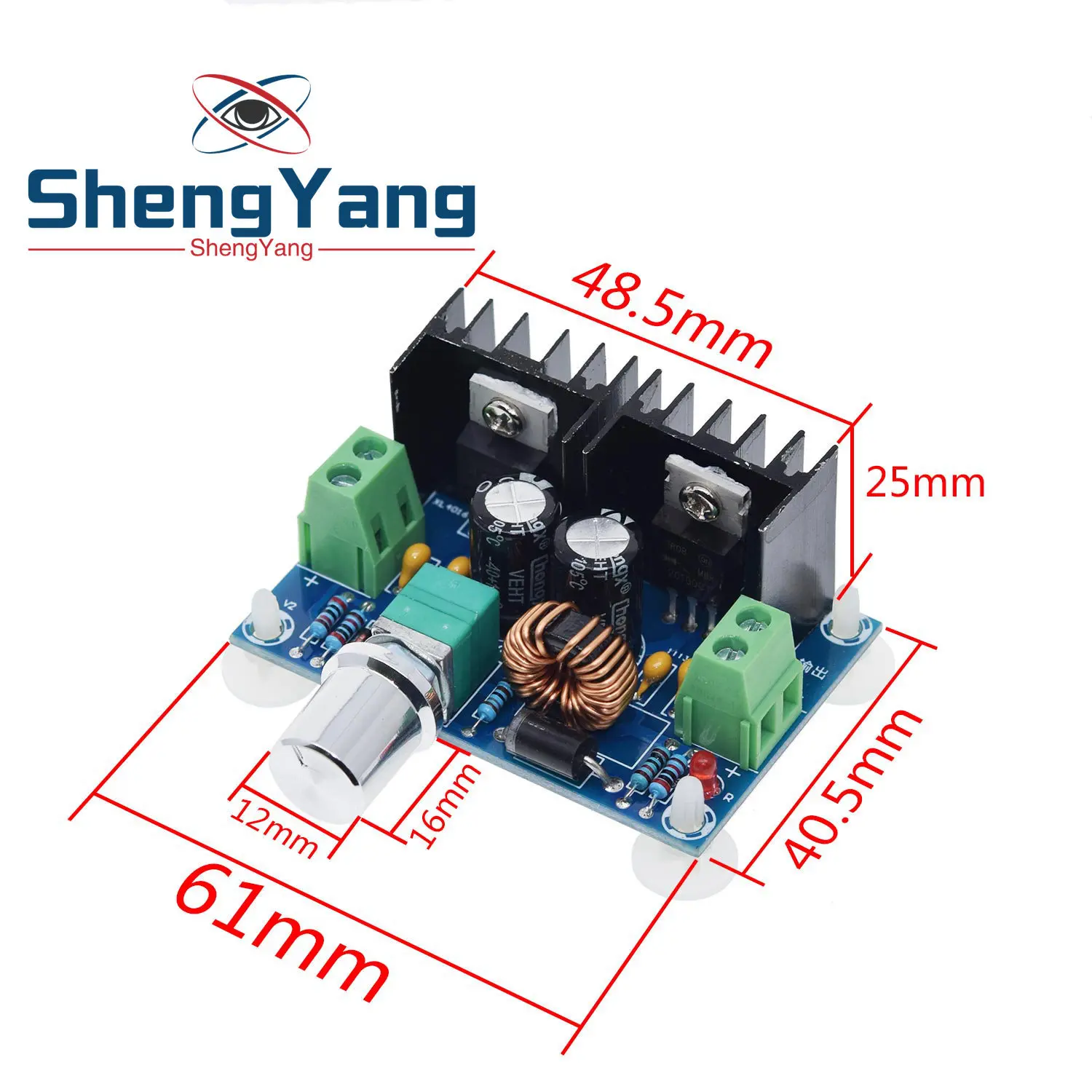 Max 8A 200W DC-DC Step Down Buck Converter Power Supply XH-M401  XL4016 PWM Adjustable 4-40V To 1.25-36V Step-Down Board Module image 4