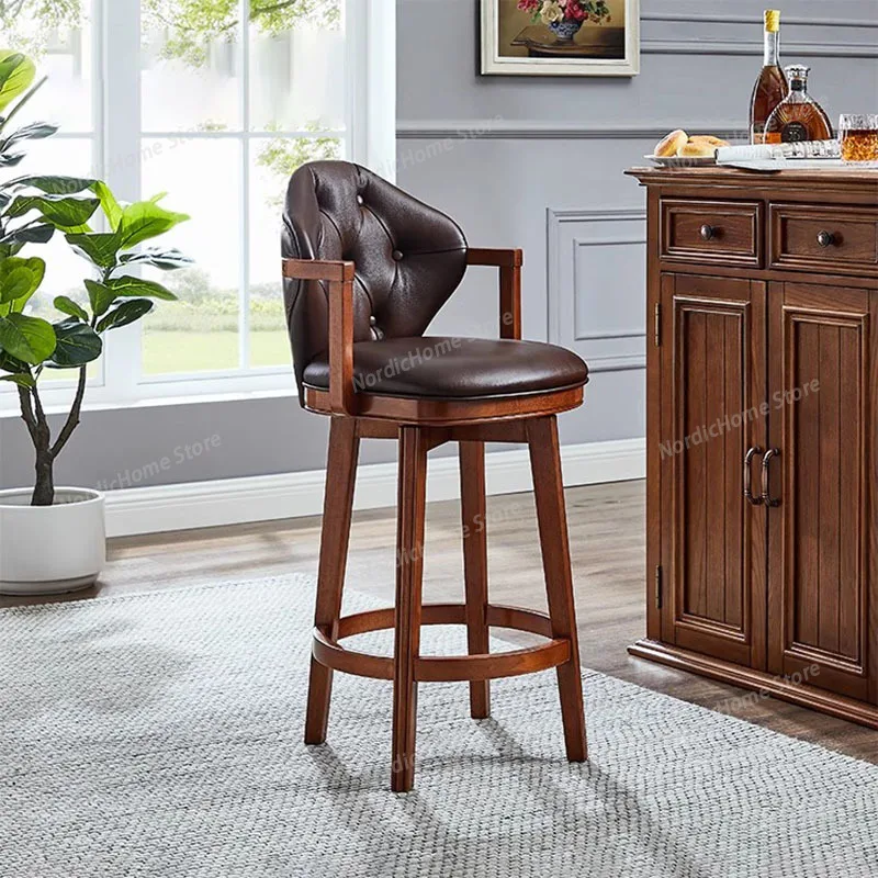 

European Design Bar Chair Luxury Vintage Premium Comfortable Bar Chair Aesthetic Kitchen Taburetes De Bar Home Furniture