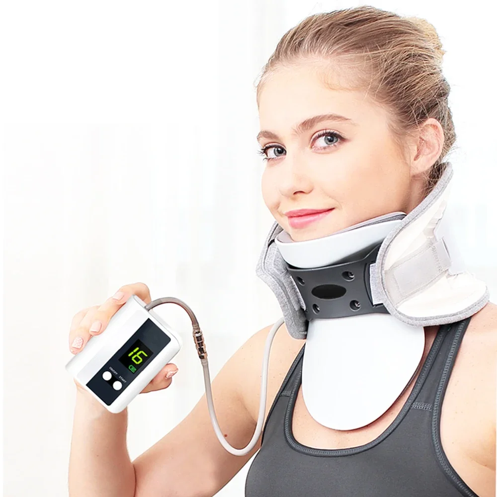 2019 Electric neck cervical traction device adjustable inflatable collar household massage Spondylosis Collar Hanging Neck frame