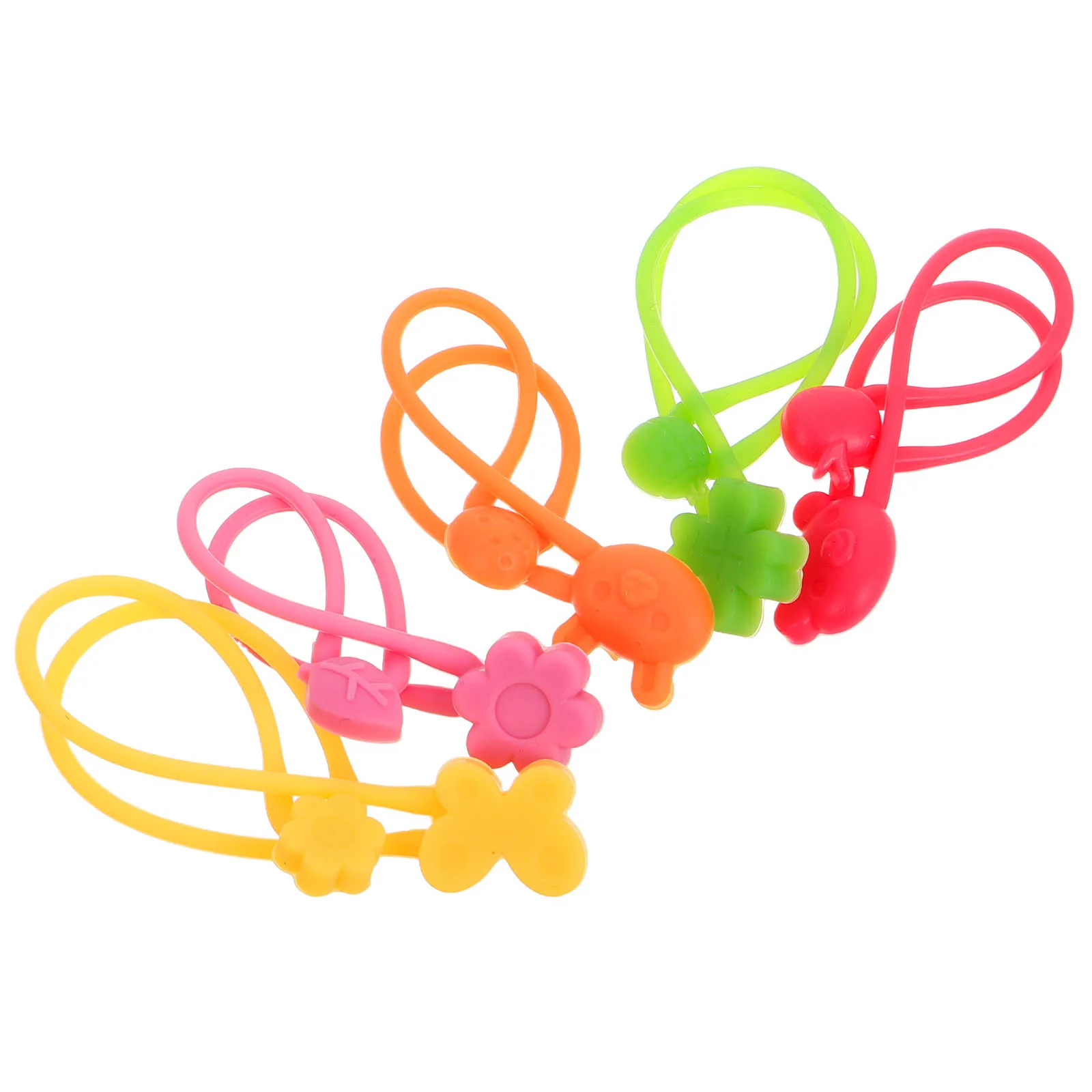 5 قطع من أربطة السيليكون المرنة القابلة للتمدد من السيليكون لصندوق بينتو وكابل USB وأشرطة ربط للاستخدام المكتبي #1