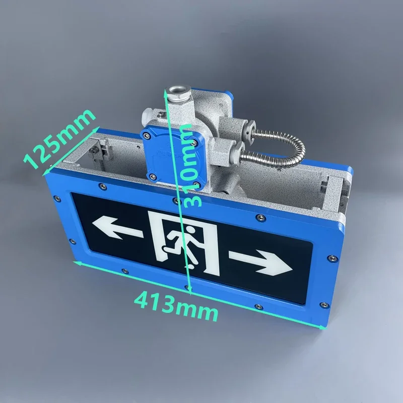 Explosion-proof LED Emergency Fire Evacuation Sign Lamp with Li-Ion 1200mAh Battery IP65 2-Hour 2-Sided Safety Exit Indicator