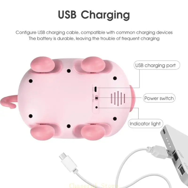 E7ce Cartoon Electronic Walkling Crawling Pigy Children Interactive Educational Crawing Infant