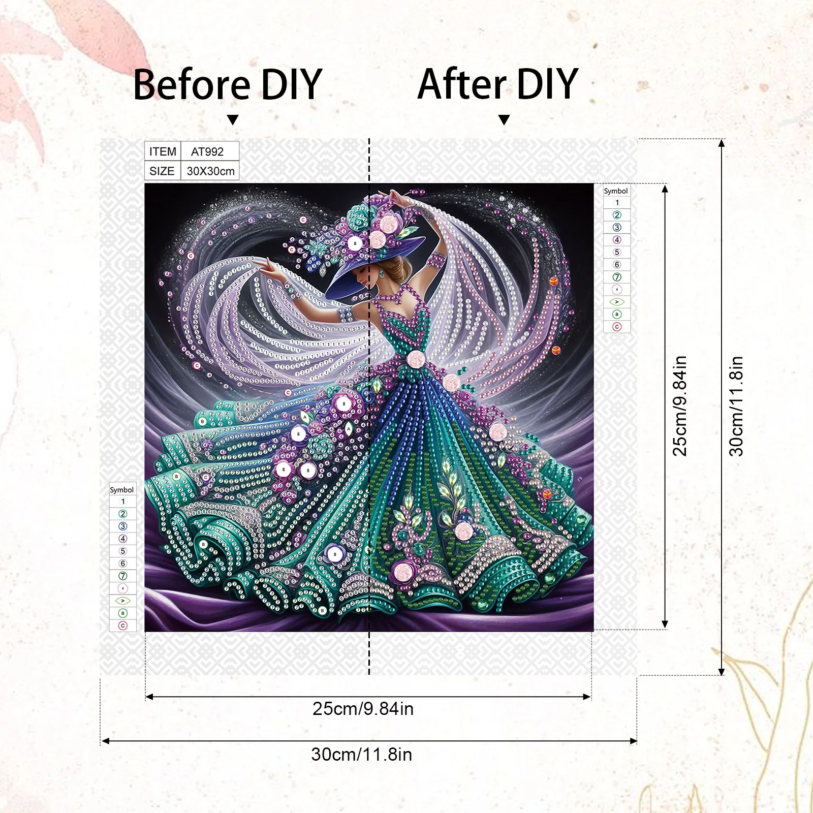 Special Shape Diamond Art Kits for Beginner and Adult,DIY Elegant dancer Diamond Art Painting Kits for Home Wall Decoration Gift