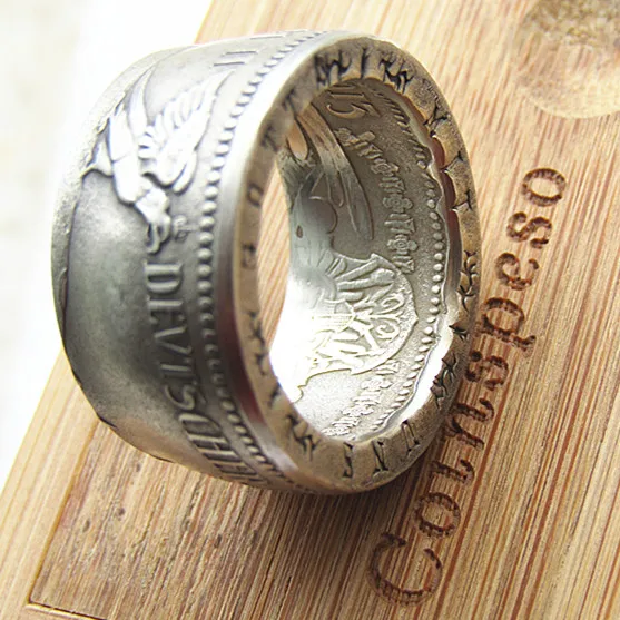 

90% Silver Germany Silver Coin Ring 5 MARK 1913 'Head' Handmade In Sizes 8-16