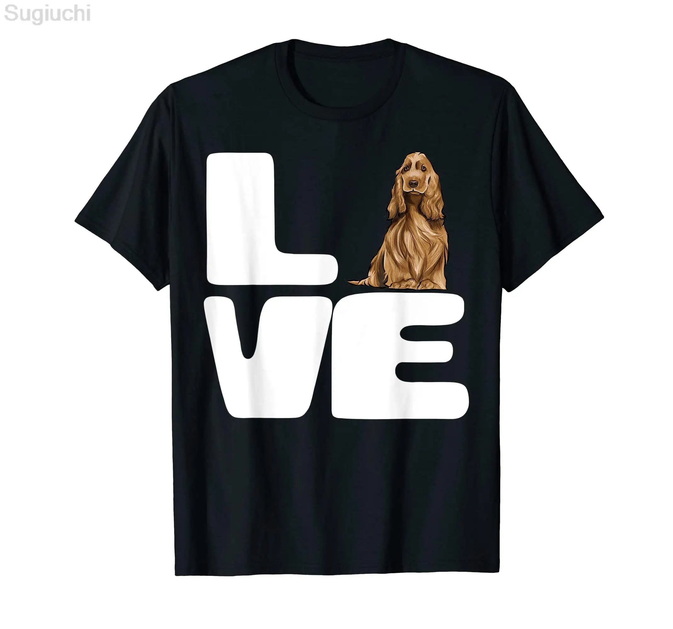 English Cocker Spaniel Dog Lover T-Shirt 100% Cotton Men Women Unisex Hip Hop T Shirts For Gift Size XS-5XL