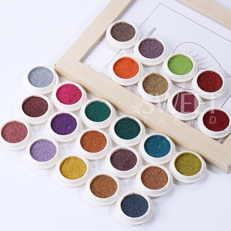 20/24 stuks chroompoeder nagels glitter wrijven poeder Y2K paars roze goud zilver metallic spiegel nagel chroom stof manicure decor