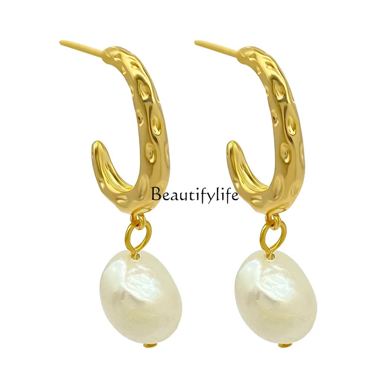 

High-end irregular pearl earrings temperament beautiful design earrings