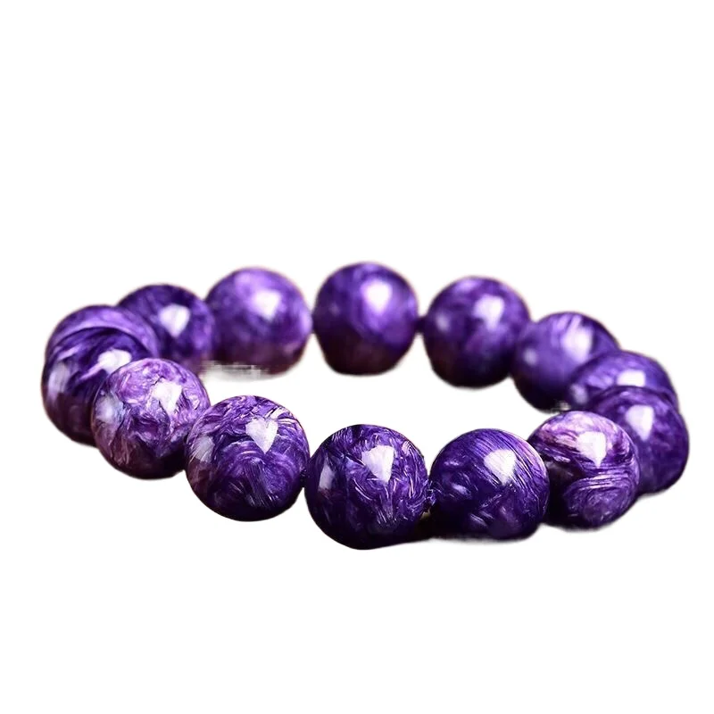 Natural Charoite Beaded Bracelet Natural Stone Bracelet Fashion Lucky Fortune Crystal Bead Bracelet Women Charm Jewelry Gift
