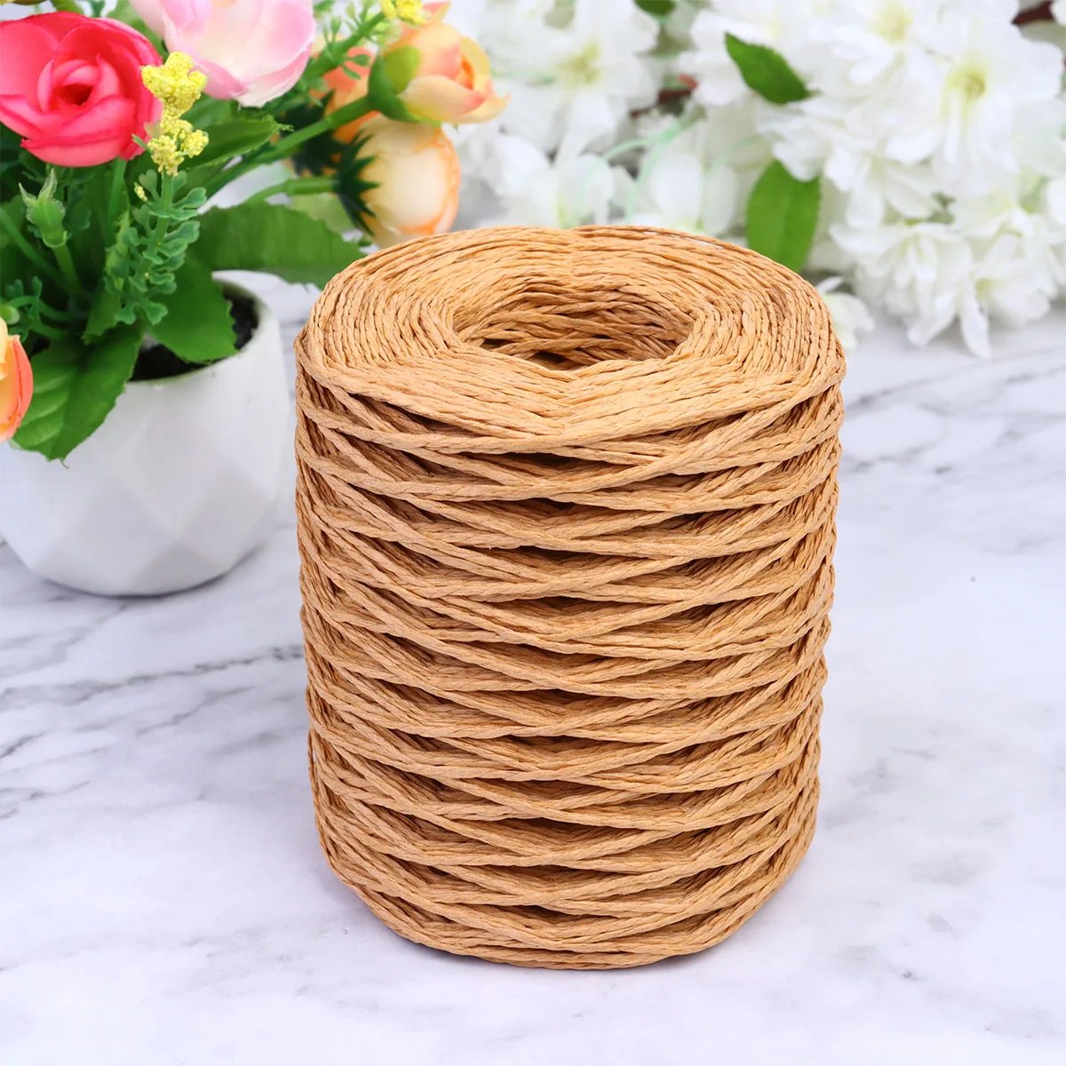 

3 Rolls Paper Rope Bird Nest Twine Ribbon Cord Weaving Wire Recyclable Durable Craft Projects Gift Wrapping
