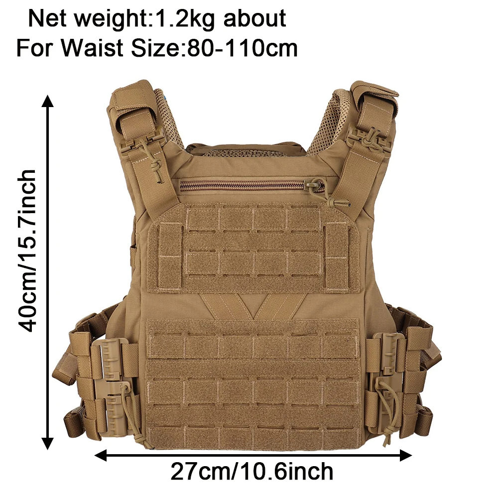 Tactifans Tactical K19 Plate Carrier Hunting Vest MOLLE Quick Release System Fast Adjust Cummerbund Combat Gear