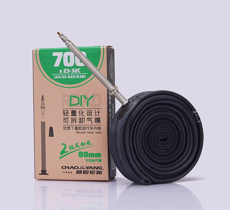 2er-Pack Chaoyang Rennrad-Schlauch 700C 23C 32C 37C mit Schrader- und Presta-Ventil – Fahrradschlauch für Rennräder, Fahrradteil – Detail 13