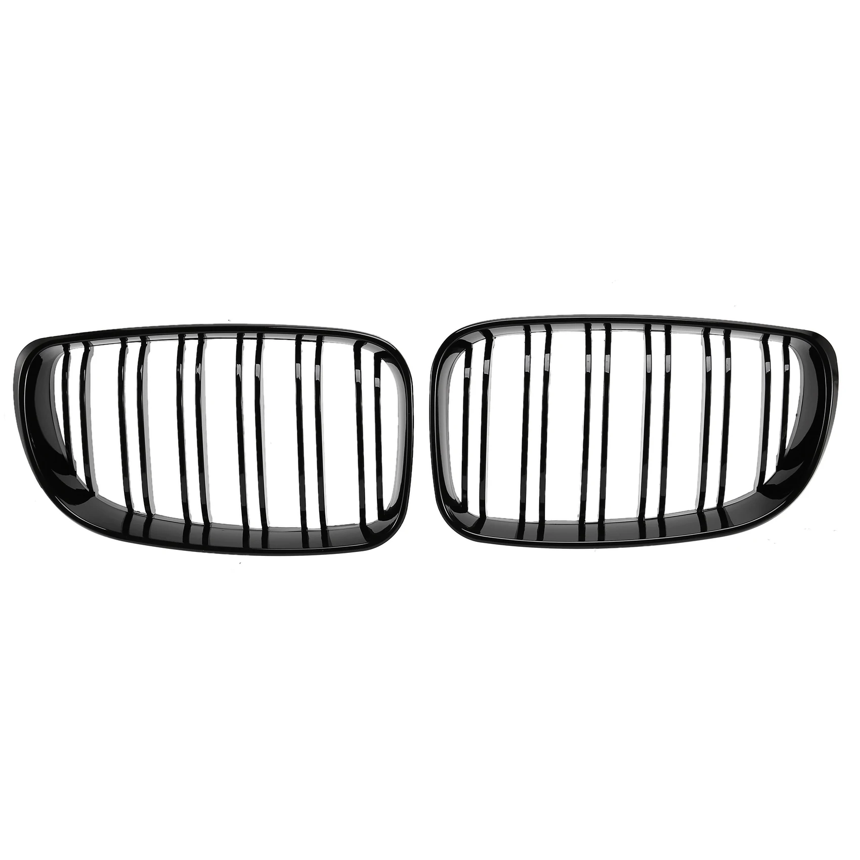 

Efficientt-Glossy Black Dual Slats Front Kidney Grille Grill Replacement For BMW E81 E87 E82 E88 120I 128I 130I 135I Selected 20