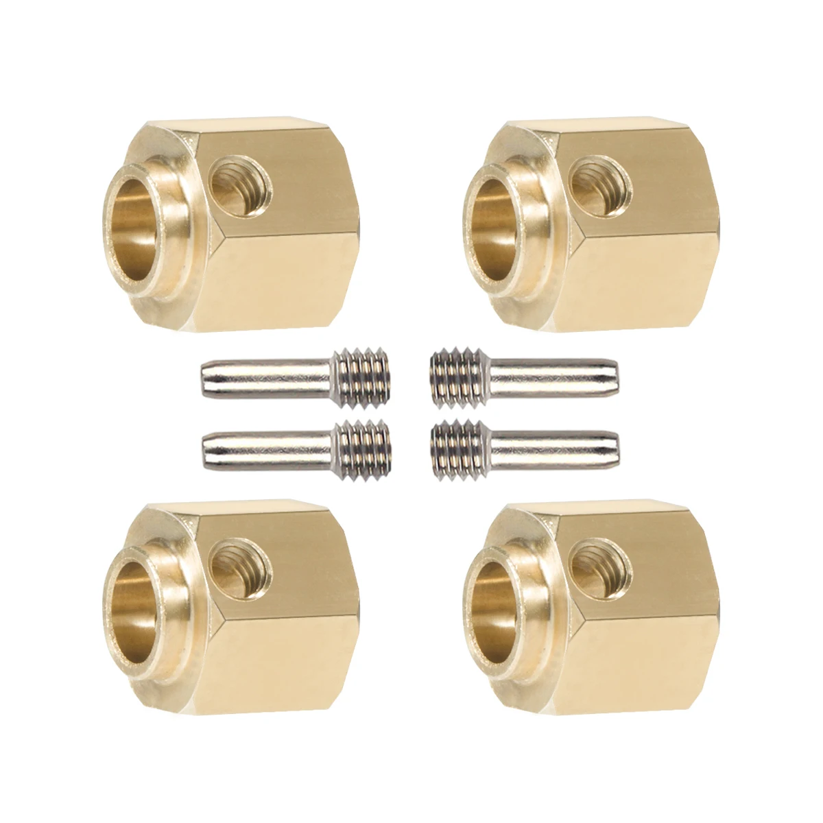 Adaptador extendido hexagonal de cubo de rueda de latón, 4 piezas, 6mm, 8mm, 10mm, para 1/10 RC Crawler TRX4 TRX6, piezas de actualización, accesorios