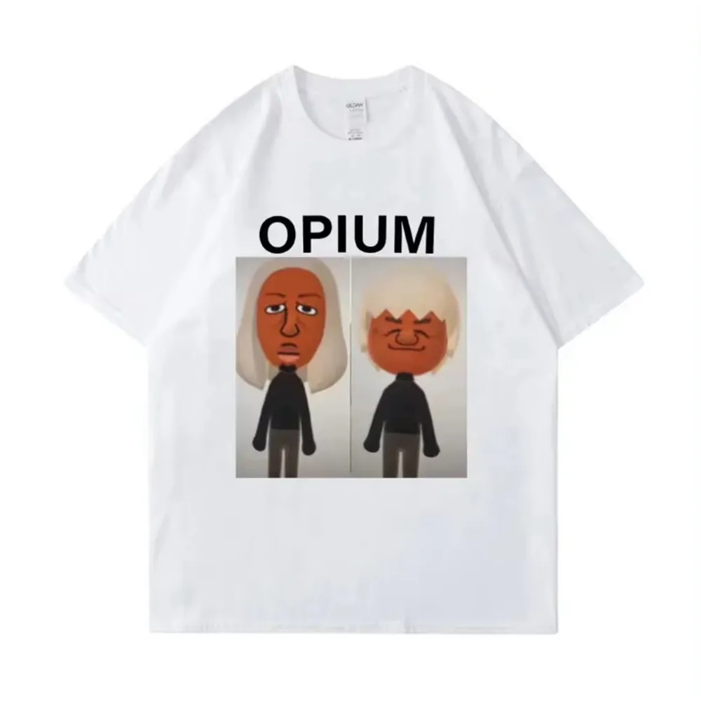 OPIUM Ken Carson Destroy Lonely T-Shirt Funny Wii Characters Meme Graphic T Shirts Men Cartoon Print T-shirt Male Tops Harajuku