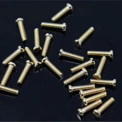 200pcs Gold Color 2.0x1.4x5.0mm  Eyeglasses Glasses Hinge Screws Slotted Head